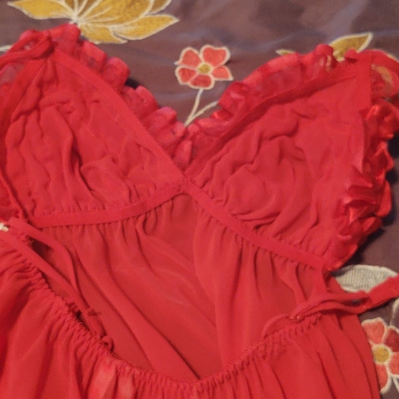 Victoria's Secret Red Adjustable Straps Nightie Set XS - Picture 9 of 12